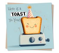 Celebration or Birthday Card For a Loved One - Here Is A Toast To You - Funny For Friend, Relative, Partner, Colleague, Other