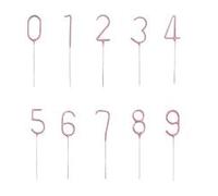 Celebration Sparklers Non-Hand-Held Birthday Cake Sparklers, Numbers 0-9, Multiple Colours Available (4, Pink)