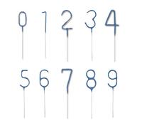 Celebration Sparklers Non-Hand-Held Birthday Cake Sparklers, Numbers 0-9, Multiple Colours Available (5, Blue)