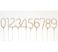 Celebration Sparklers Non-Hand-Held Birthday Cake Sparklers, Numbers 0-9, Multiple Colours Available (6, Gold)