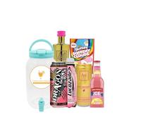 Celebration Spirits Pink Lemonade Cocktail Kit | with 3 Litre ChugJug XL Drinks Dispenser with Tap | Au Vodka, Dragon Soop, Smirnoff Ice, Lucozade Energy Drink and Skittles Squishy Cloudz Party Bundle