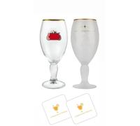 Celebration Spirits Stella Beer Glass Set, Original and Unfiltered Chalices with 2 Branded Beer Mats, Limited Edition