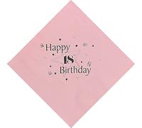 Celebration Station 18th Birthday Luxury 3 Ply Napkins - Pink - Pkt 15