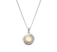 Celebration Sterling Silver Pendant Mother of Pearl & Topaz STERLING SILVER AND 9CT ROSE GOLD