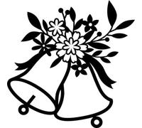Celebration Wedding Bells Vinyl Decal Sticker for Car/Window/Wall (Black Gloss)