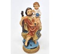 celebrationgiftsforall 12.5cm Saint Christopher Christian Religious Collectable Hand Painted Figurine Ornament with I Said a Prayer For You Keepsake Wallet Card
