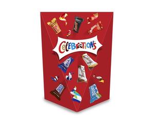 Celebrations Chocolate Multipack Pop Box 163g - Assorted Chocolates, Bars & Sweets Variety Pack with Mars, Twix, Snickers, Bounty & Galaxy, Milk Chocolate Bars, Ideal for Gifting, Snacks or Hamper
