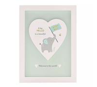 Celebrations Hello Baby Heart Baby Boy Framed Plaque