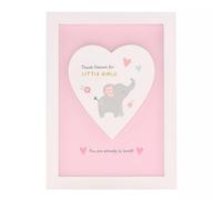 Celebrations Hello Baby Thank Heaven Little Girls Heart Framed Plaque