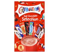 Celebrations Hot Chocolate Sachets 25g x 8 | Hot Chocolate Gift Set Featuring Galaxy, MilkyWay, Twix, Mars, Bounty, Maltesers