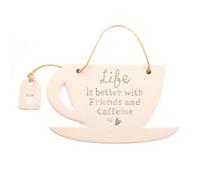 Celebrations Love Life Friends Tea Cup Plaque