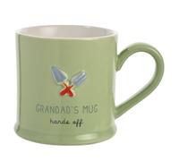 Celebrations - Love Life - 'Grandad's Mug - Hands Off' Grandpa, Grandfather Birthday Celebration Ceramic Mug - Kitchen Gifting and Homeware for Tea, Coffee & Hot Drinks - 330ml / 11.15oz.