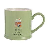 Celebrations - Love Life - 'Home is Our Happy Place' Birthday/Housewarming Ceramic Mug - Kitchen Gifting and Homeware for Tea, Coffee & Hot Drinks - 330ml / 11.15oz.