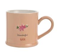 Celebrations - Love Life - 'Wonderful Nan' Family Birthday Celebration Ceramic Mug - Kitchen Gifting and Homeware for Tea, Coffee & Hot Drinks - 330ml / 11.15oz.