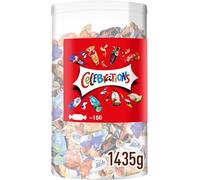 Celebrations Milk Chocolate Gift Box, 1435g Tube, Assorted Mini Chocolates, Maltesers and Mars Bars, Bulk Wrapped Sweets for Sharing
