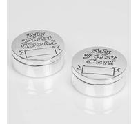 Celebrations Silver Plated First Tooth & First Curl Boxes Gift 6312TC