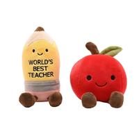 Celebrations Teacher Gift Plush Toy Set - Apple and Pencil Soft Toys, Thank You Teacher Gift, Cute Classroom Desk Decoration, End of Term Appreciation Gift