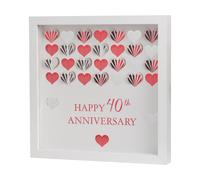 Celebrations White MDF Framed Wall Plaque - 40th Ruby Anniversary