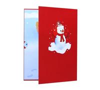 Celebratory Stereoscopic Standing Snowfigure Holiday Card Artisanal Papercraft for Christmas Deck Winterfest Materials Green Snowfigure Holiday Greeting Card