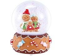 Celebright Christmas Musical Snow Globe Large 14cm - Gingerbread House in Brown Celebright Brown Large