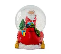 Christmas Musical Snow Globe Large 14cm - Santa on a Sleigh Base Celebright Red Large