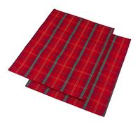 Celebright Christmas Pack of 2 Tartan Placemats - Rectangular 13 x 18 inches (33 x 46 cm) - Ideal Xmas Dinner Table Decorative Settings - Scottish Tartan - Red, Green & Metallic Gold
