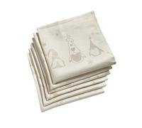 Celebright Christmas Pack of 6 Napkins - Square 17 x 17 Inches (43 x 43 cm) - Ideal Xmas Dinner Table Decorative Settings - Metallic Gonk Theme Embossed Design - Cream & Metallic Gold