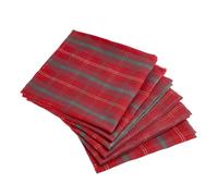 Celebright Christmas Pack of 6 Tartan Napkins - Square 17 x 17 inches (43 x 43 cm) - Ideal Xmas Dinner Table Decorative Settings - Scottish Tartan - Red, Green & Metallic Gold