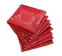 Celebright Christmas Pack of 8 Napkins - Square 17 x 17 Inches (43 x 43 cm) - Ideal Xmas Dinner Table Decorative Settings - Metallic Gonk Theme Embossed Design - Red & Metallic Gold