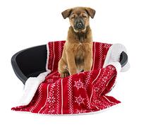 Celebright Christmas Pet Blanket - Luxury Plush Fleece Throw for Dogs Cats or Puppies - 72cm x 110cm - Xmas Design, Machine Washable, Winter Warm, Fluffy & Tough - Nordic Red