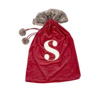 Celebright Christmas Sack with Embroidered Letter in Red | Size: Medium Celebright Red M