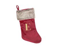 Celebright Christmas Stocking with Embroidered Letter in Red | Size: E Celebright Red E