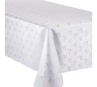 Celebright Christmas Tablecloth Metallic Deer Design 52in x 90in in White Celebright White
