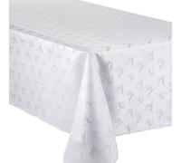 Celebright Christmas Tablecloth Metallic Deer Design 70in x 108in in White Celebright White
