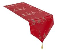Celebright Christmas Tasselled Table Runner Metallic Gonk Embossed Design 13in x 72in in Red Celebright Red
