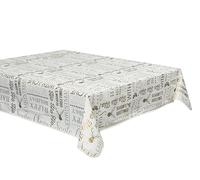 Celebright Festive Christmas PVC Tablecloth - Gold Joyful Holiday Expressions, 52x70in - Adds Elegance to Your Holiday Decor, Easy to Clean, Durable Material