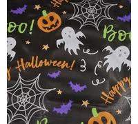 Celebright Halloween PVC Tablecloth - Spooky Night Delight - 52in x 70in in Black Celebright Black