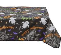 Celebright Halloween PVC Tablecloth - Spooky Night Delight - 52in x 90in in Black Celebright Black