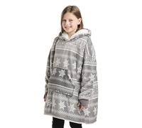 Celebright Oversized Christmas Themed Sherpa Hoodie Wearable Hoodie Sweatshirt Blanket, One Size Fits All Unisex - Nordic Grey, Child