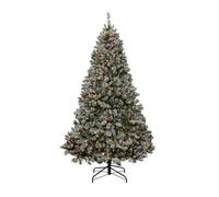 Celebright Premium Christmas Tree 7ft / 2.1m - Snowy Flocked Windsor with Pinecones & Berries - Pre-Lit with 900 Warm White & Multicoloured LEDs Celebright Green 7ft