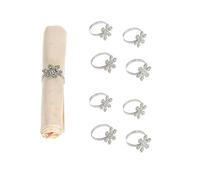 Celebright Sparkling Silver Snowflake Napkin Rings | Elegant Table Napkin Ring Holder for Table Decoration Gathering, Dinners, Wedding, Thanksgiving, Party - Pack of 4
