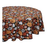 Celebright Spooky Night Delight & Pumpkin Party PVC Tablecloth Set of 2, 70in Round - Perfect for Round Tables, Adds a Spooky Touch to Your Décor, Easy to Clean, Durable Material
