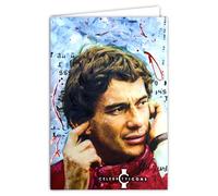 Celebrity Icons Official Licensed Sidney Maurer Ayrton Senna Brazilian Car Driver Card - Open Card White 23 x 17 cm with White Envelope 12 x 17.5 cm - For Birthday Leaving Collectors