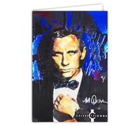 Celebrity Icons Official Licensed Sidney Maurer James Bond Agent Secret 007 Card Open White 23 x 17 cm with White Envelope 12 x 17.5 cm - For Birthday Leaving Retirement Collector
