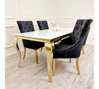 Celebrity Interiors Louis Glass Top Dining Table in White | Size: 140 cm x 90 cm Celebrity Interiors White 140 cm x 90 cm