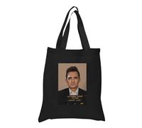 Celebrity Singer Mugshot Black Cotton Tote Bag | Heavyweight 8 oz Durable & Reusable Shopping Bag | 36 cm x 40 cm | For gift, Present, Student, Teacher, Bride, Souvenir, eco-friendly