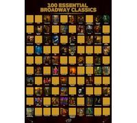 Celegreat 100 Essential Broadway Classics Scratch Off Poster | Bucket List Poster for Musical Theater Lovers | Gift For Brodway Fans