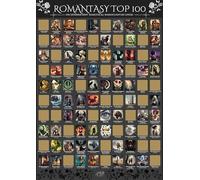 Celegreat Top 100 Romantasy Scratch Off Poster | Bucket List Poster for Romantic Fantasy Books | Gift For Romance Readers