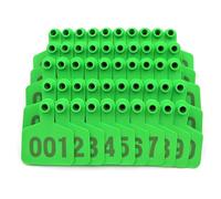 CeLeir 100 PCS Cattle Ear Tags No. 001-1000, Plastic Livestock Animal Ear Tags for Cows Goats Sheep Pig Animal Identification Earring Tags 101-200 green