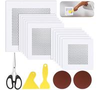Celepoir 18 Pcs Wall Repair Patch Kit, 2/4/6 Inch Plasterboard Wall Patch, Self Adhesive Plasterboard Repair Patch with Sandpaper & Scraper, Drywall Repair Kit for Quickly Fix Broken Walls & Ceilings